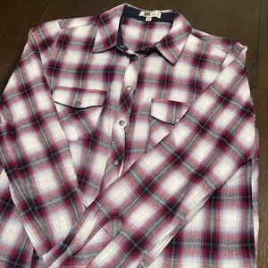 Kut From The Kloth Women's Boylen Button Down Top Red‎ Size XS